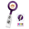 Round Plastic Custom Badge Reels with Belt Clip, Translucent